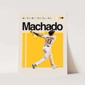 Manny Machado Padres art, San Diego Padres Fan Print 11x14 Minimalist, Helvetica Mid Century Modern, MLB Poster, Office Poster, Bedroom art