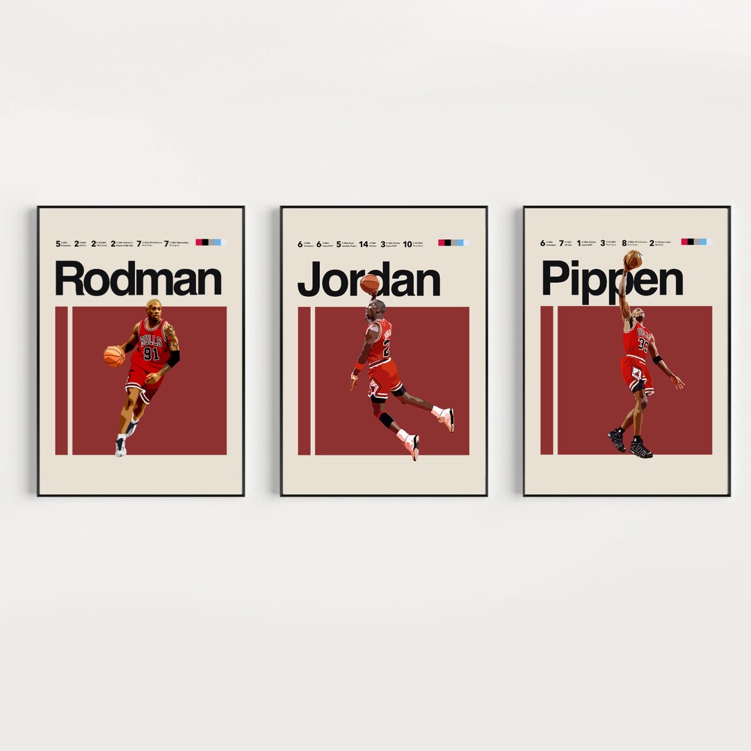 rodman pippen jordan poster
