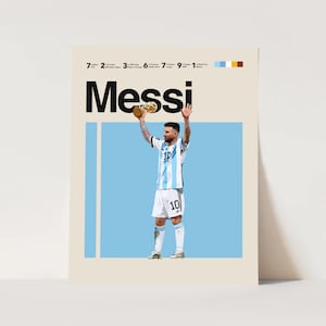 Lionel Messi Inspired Poster, World Cup Art, Argentina soccer poster Minimalist, Helvetica, Mid-Century Modern, Office Wall Art, Bedroom art