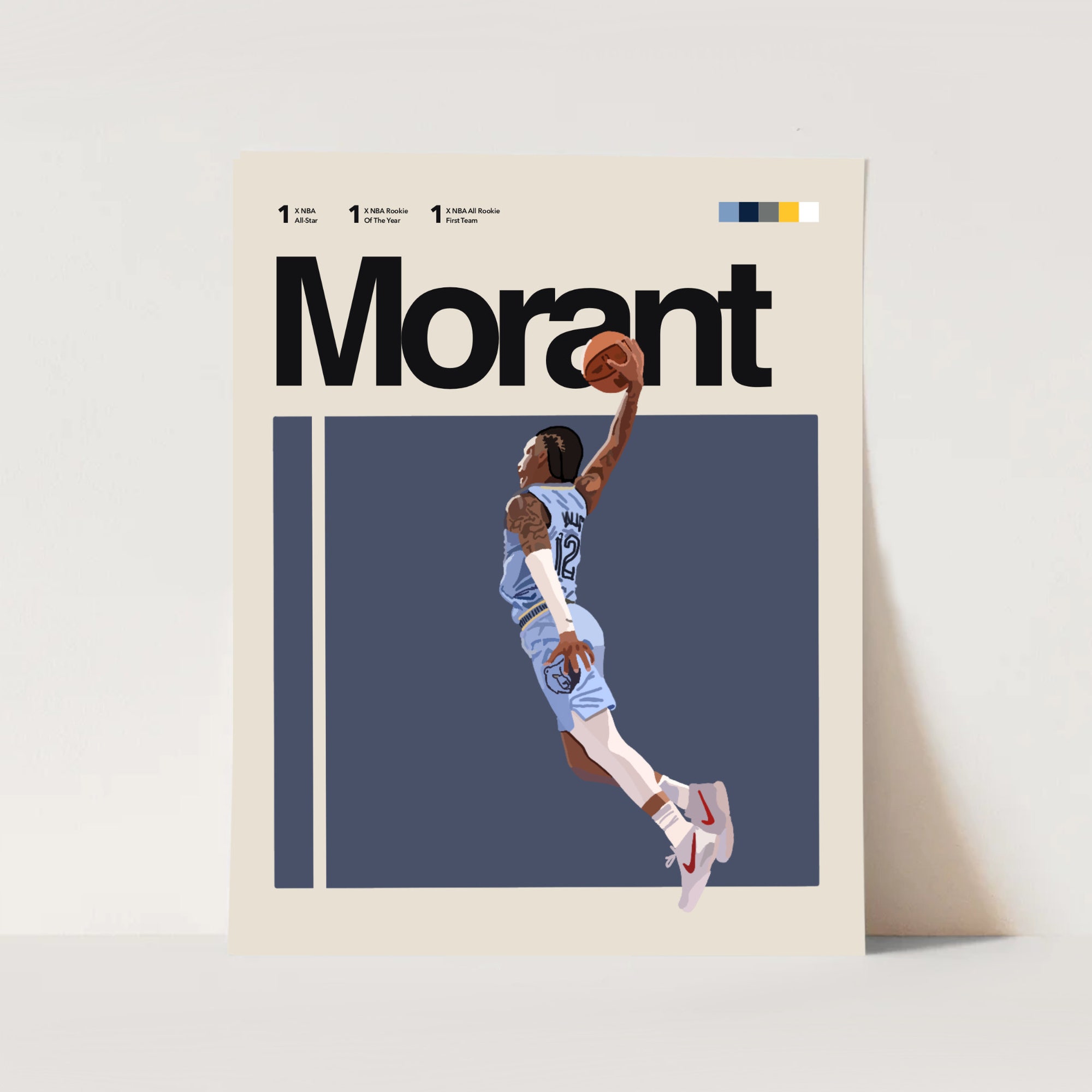 Ja Morant Inspired Poster, Memphis Grizzlies Premium Matte Vertical Posters