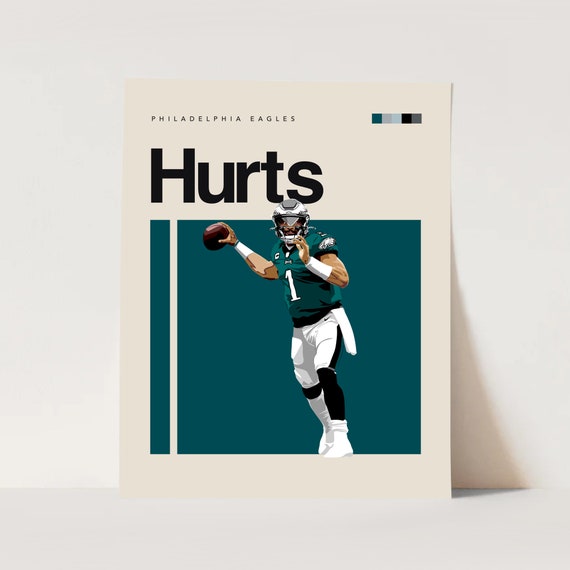 Jalen Hurts Philadelphia Eagles Football Art Illustrated Print -    Finland