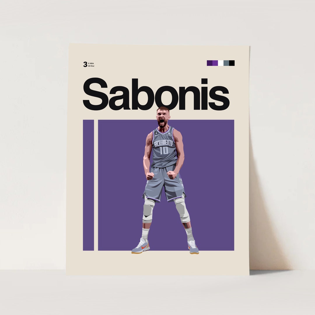 Domantas Sabonis Poster, Sacramento Kings Art Print 11x14 Minimalist ...