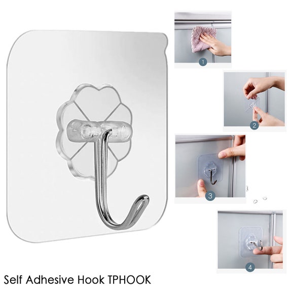 Self Adhesive Hook Strong Sticky Hooks Heavy Duty Wall Etsy UK