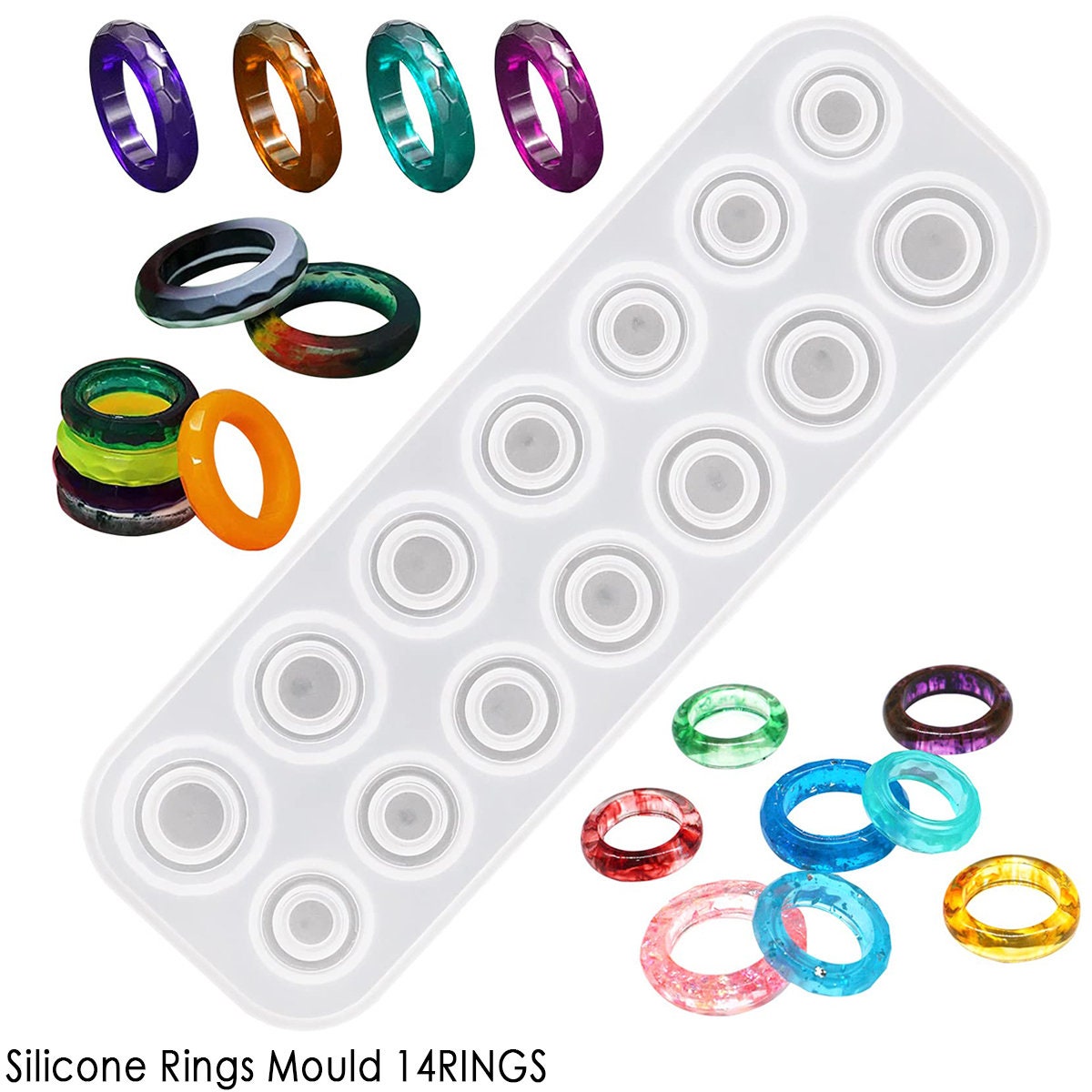 12mm Silicone Resin European Bead Mold Mould, Round Oblate Flat