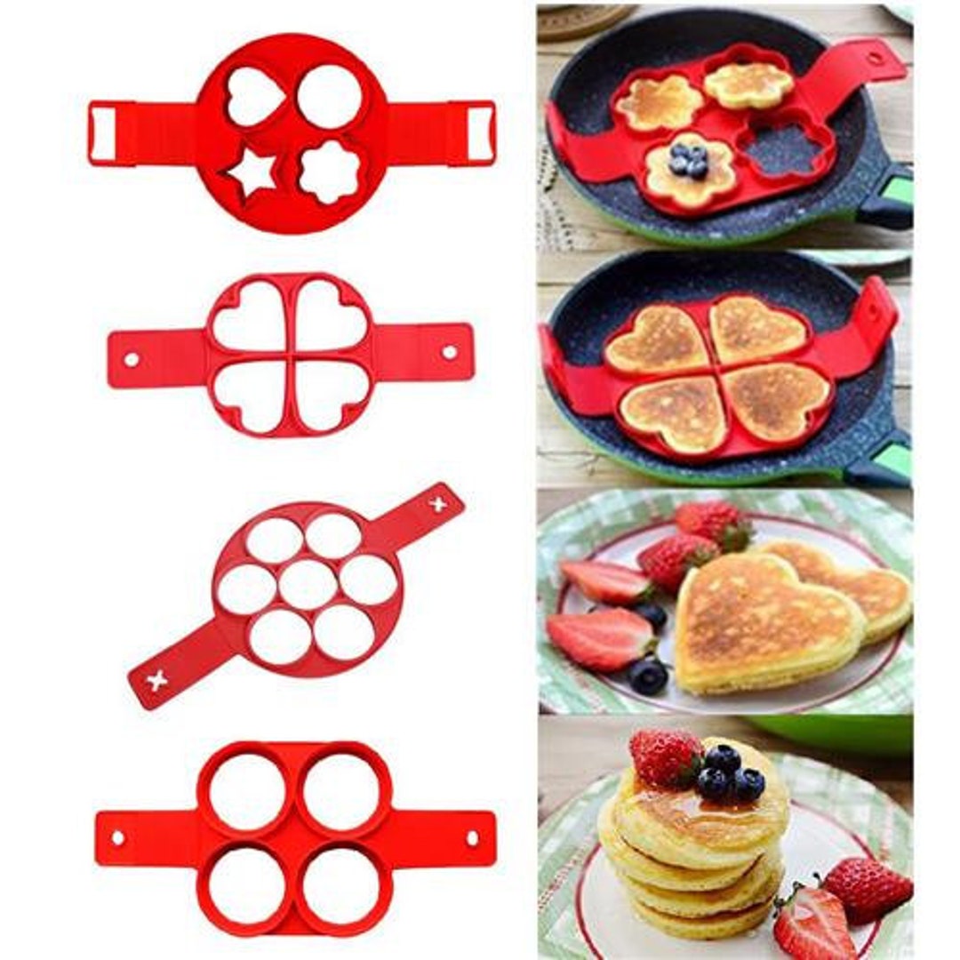 Silicone Pancake Maker Ring Mould Egg Omelette Flip Tool 4 Etsy UK