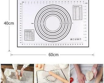 Silicone Non-stick Roll Pad Cake Dough Mat Pastry Clay Fondant Baking Mat  60x40