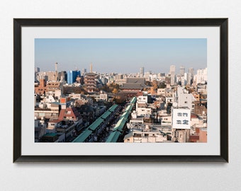 Asakusa Tokyo Skyline, Japan Aerial View, City Fall Vibes, Horizontal Print, Instant Downloadable Print, Printable Wall Decor, Home Interior