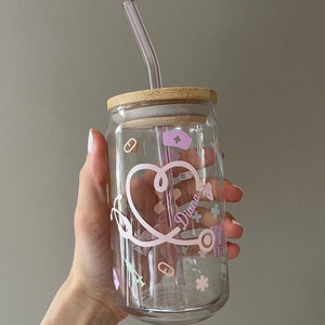 Doctor Themed Party Cups With Straws and Lids, Nurse Plastic Party