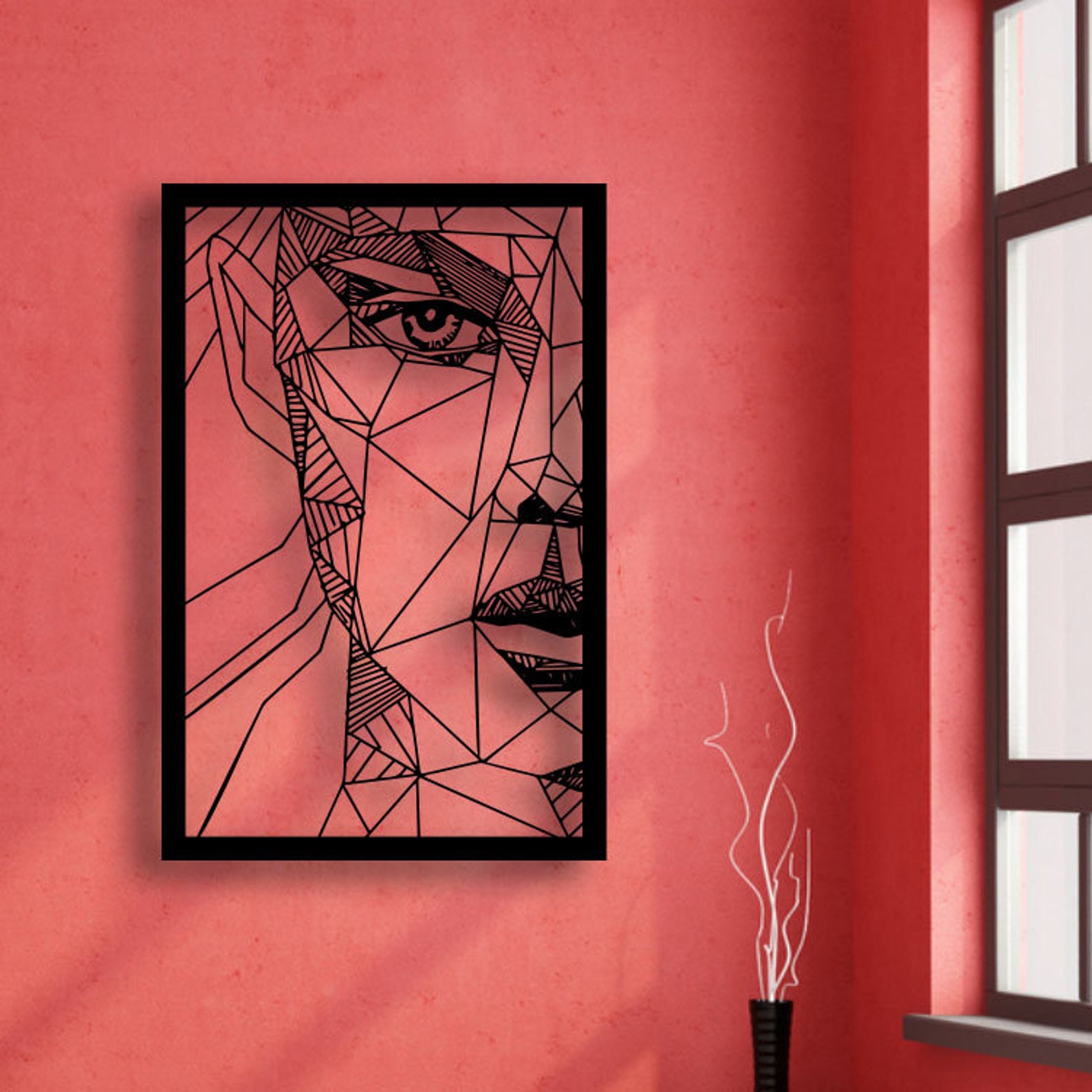 Line Woman Face Wall Decor Woman Metal Wall Art Woman Etsy