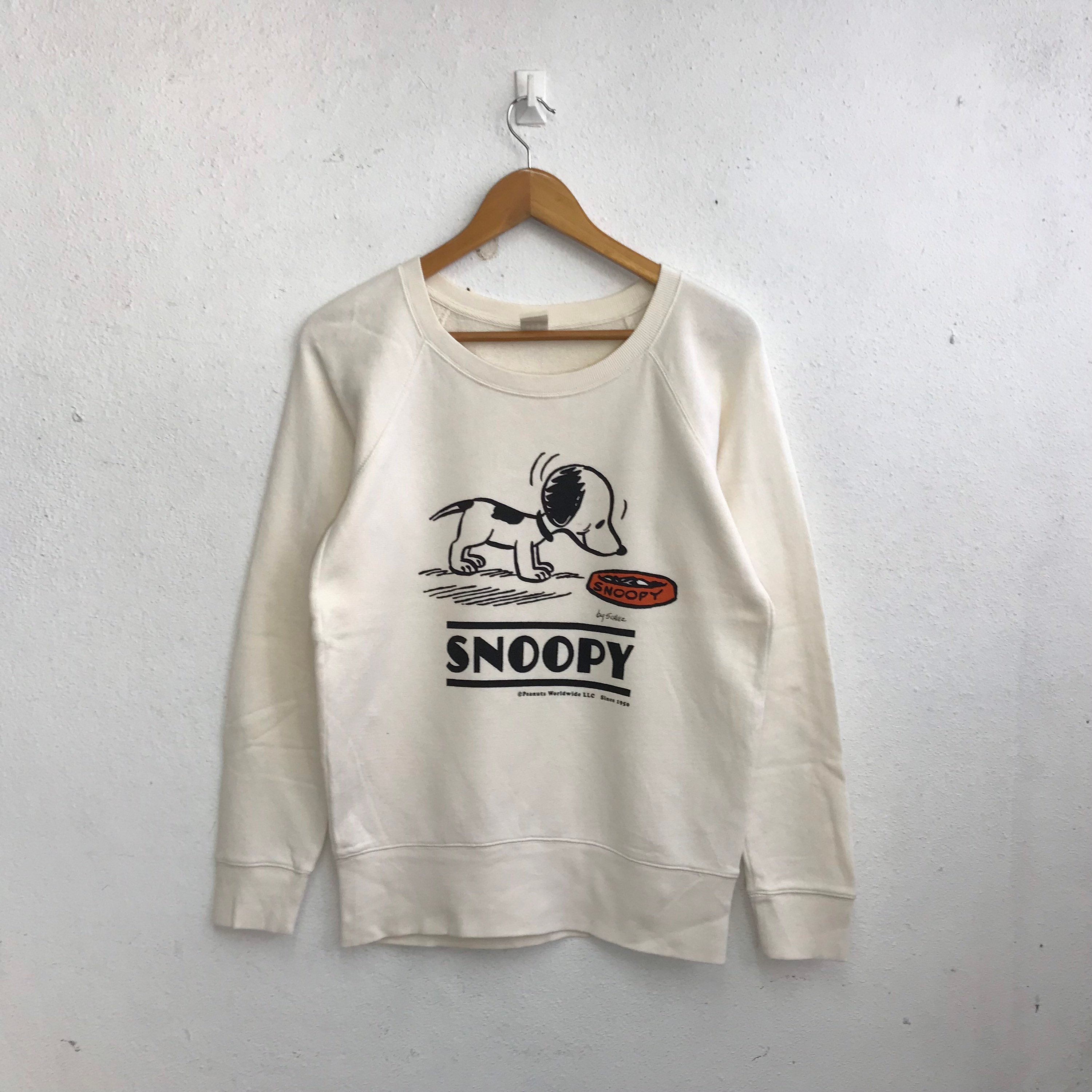 Peanuts Snoopy Sweatshirt Pullover Jumper Sweater Big Spellout Etsy