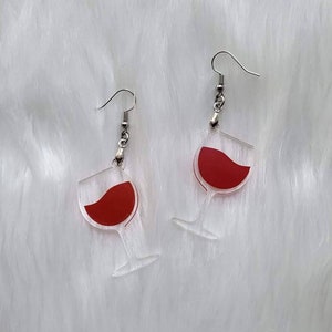 Wine Glass Earrings, Wine Lover Gift, Red Wine Lover, Vineyard Vacation, Wine Tasting, Earrings for Wine Lover, Wine Gift, Wine Glass