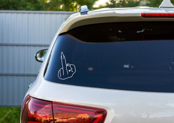 Middle Finger Decal Sticker for Car Window Funny Classy for Moms Women Girls Teenager Gift Works on Laptop or any Hard Surface