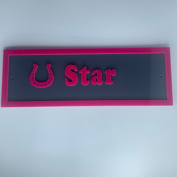 Horse stable door sign, stable plaque, personalised stable sign, acrylic, outdoor