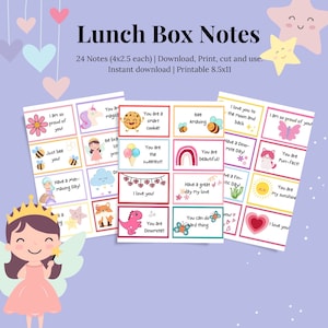 Lunch Box Notes for Kids | Lunchbox Notes for Girls | Positive Affirmations | Kids Lunch Notes | Positive Notes | Notes for Girls