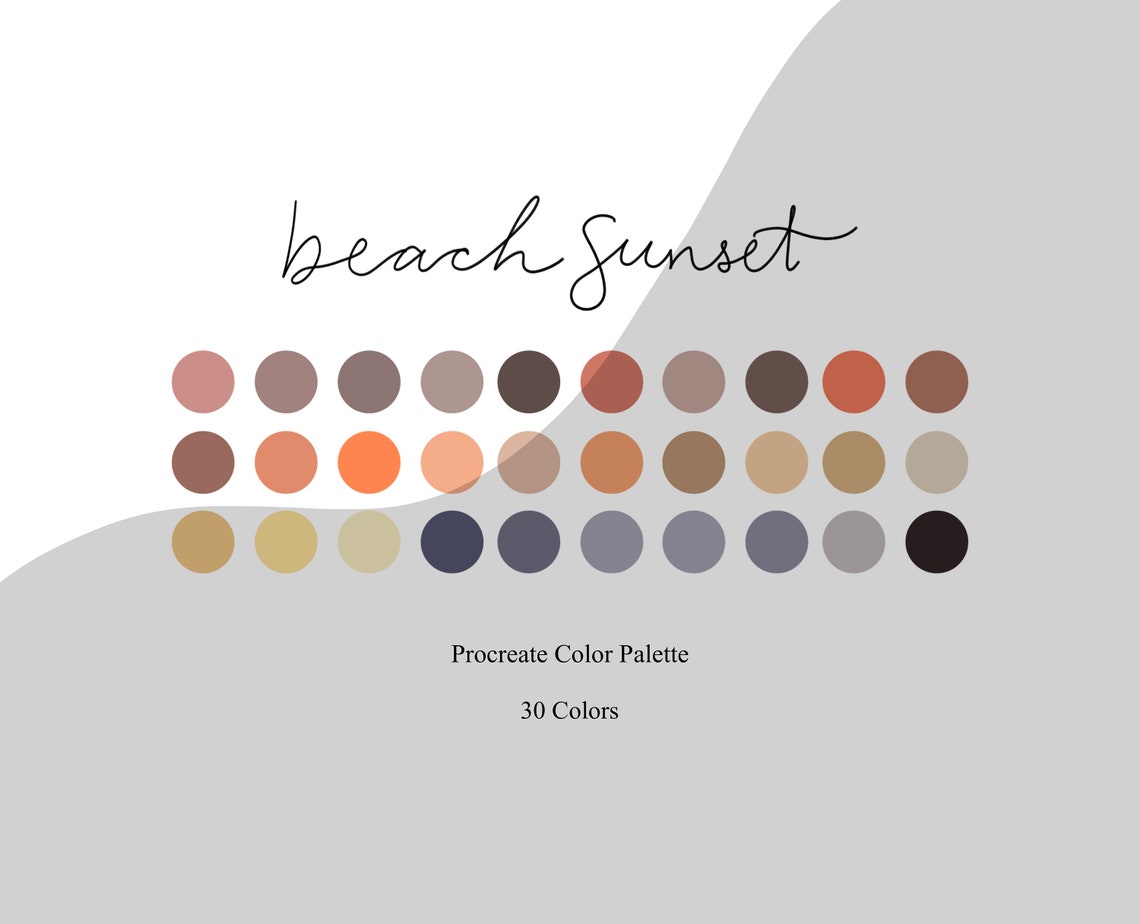 Procreate Color Palette Beach Sunset Instant Download - Etsy