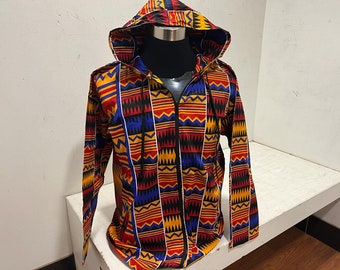 Felpa con cappuccio per uomo in abbigliamento africano-Dashiki M-3X