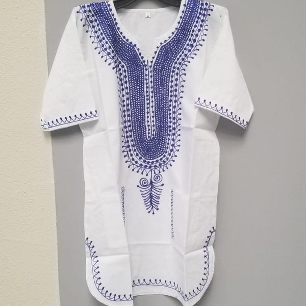 thumbnail image 2 of African Men's Dashiki – 100% Cotton, Black – Sizes S To 7X – Made In Nigeria (AFRICANA) 2 of 6
