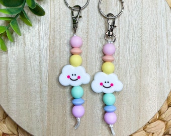 Pastel Dreams Keychain, Cloud Keychain, Keychain, Bag Charm, Silicone  Beaded Keychain, Beaded Keychain, Cute Keychain, Keychain, Rainbow