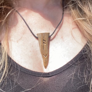 Runic antler necklace