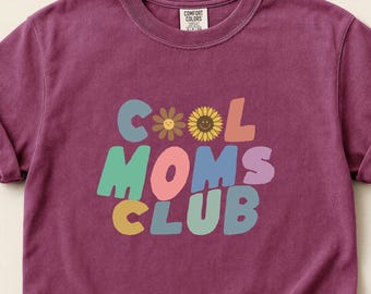 Comfort Colors® Cool Moms Club Shirt, Muttertagsgeschenk, Schwangerschaftsankündigung Shirt, Mom To Be Shirt, Mama Geburtstagsgeschenk
