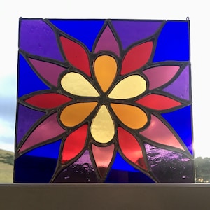 Stained Glass &quot;Flower&quot; Window Panel