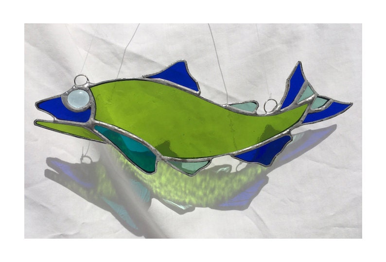 Stained Glass Fish Suncatcher Etsy
