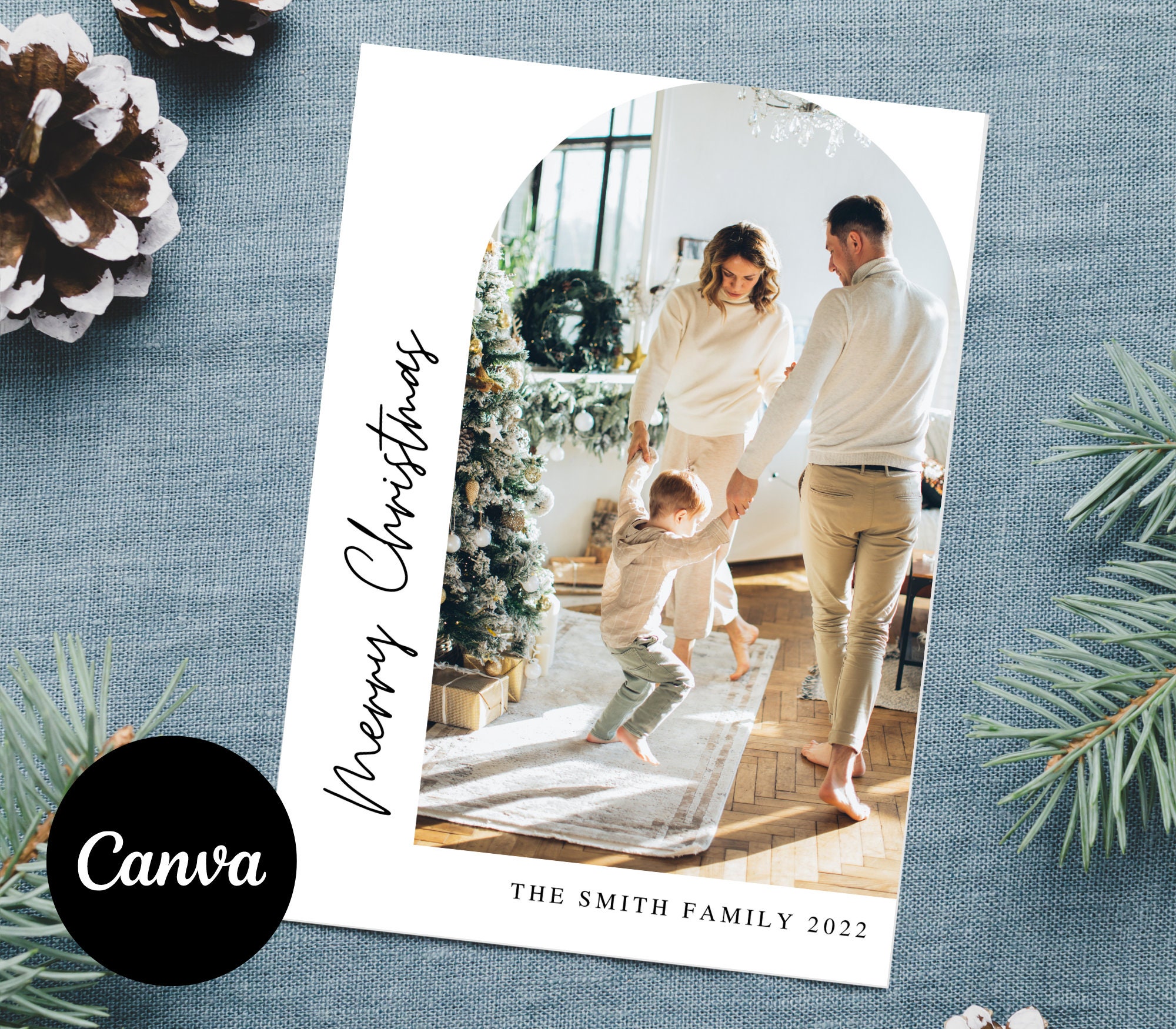 Family Christmas Card Template Arched Modern Photo Family Etsy Family Christmas Card Template Arched Modern Photo Family Etsy