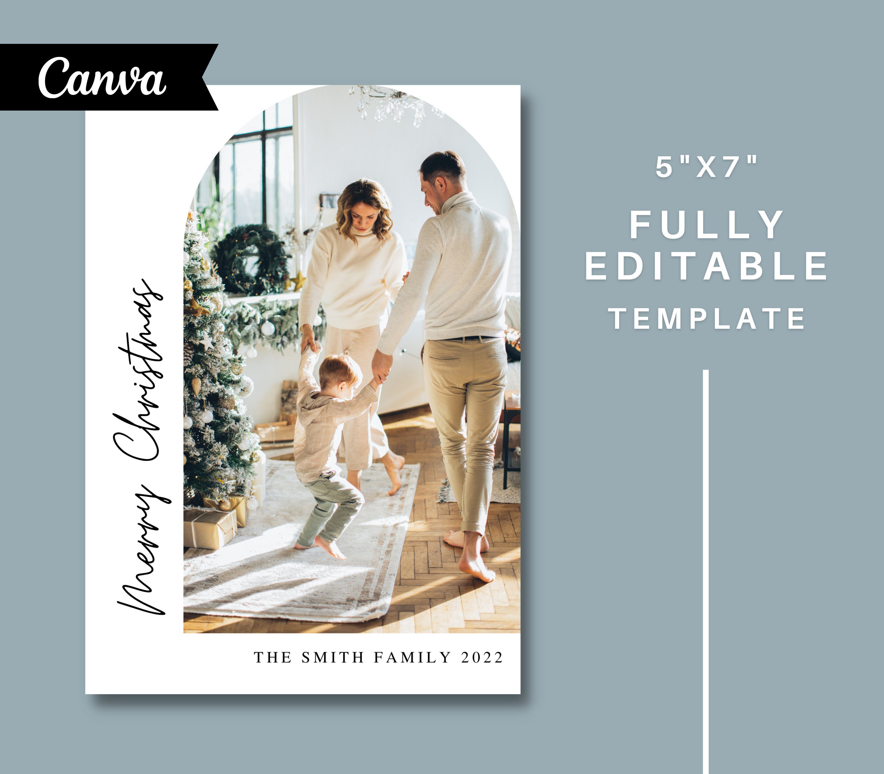 Family Christmas Card Template Arched Modern Photo Family Etsy Family Christmas Card Template Arched Modern Photo Family Etsy