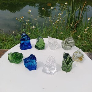 9 pcs 1207 gr of rough Andara Crystal Mix colors Monatomic for pendant