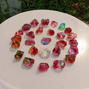 27 pcs 508 gr(12-32 gr) of rough Andara Crystal Rainbow Monatomic for Pendant