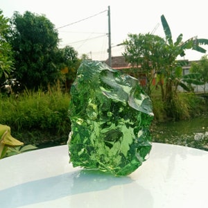 1509 gr di Cristallo Andara Grezzo Verde Chiaro con Bolle Interne Monatomic per la Meditazione