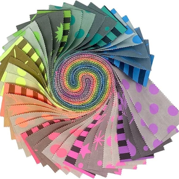 Design Roll/Jelly Roll Precut, Neon True Colors by Tula Pink