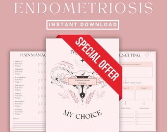 Endometriosis Symptom Tracker Printable | Endometriosis Journal PDF | Pain, Period, Mood & Diet Log | Health Planner