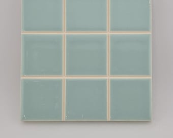 American Olean Vintage Ceramic Tile: Aqua Mist Flat 4.25" X 4.25" NOS