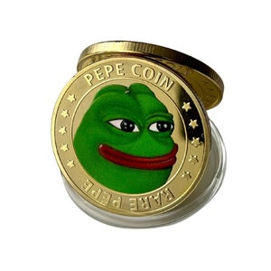 Pepe Crypto Coin verzamelmunt met display en als luxe cadeau