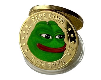 Moneda coleccionable Pepe Crypto Coin con expositor y como regalo de lujo