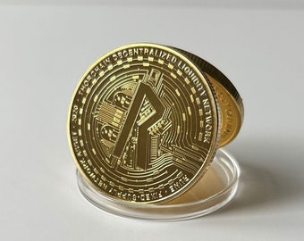 Thorchain Rune Crypto Coin Gold Crypto Coin Moneda coleccionable con exhibición y como regalo de lujo