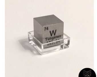 Tungsten Cube 1 cm Wolfram Würfel 99.95% mit Gravur für Krypto-Fans, Krypto-Symbol des Reichtum
