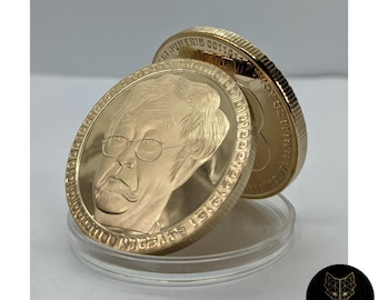 Bitcoin Satoshi Nakamoto moneda criptográfica de oro moneda de colección con exhibición y como regalo de lujo