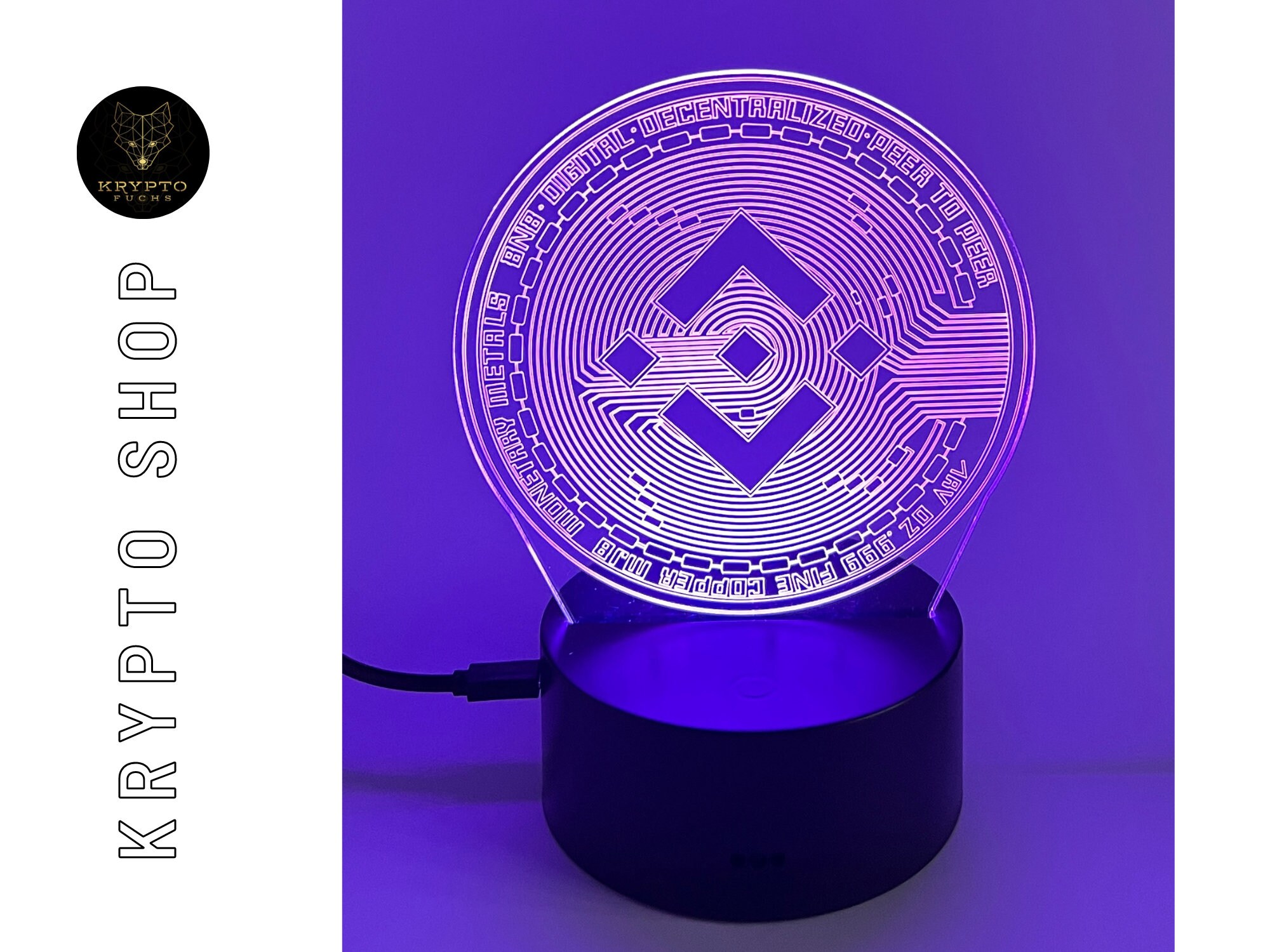 Binance BNB Lamp 3D LED Crypto 11 Colors Visual Night Light With Remote  Control - Etsy