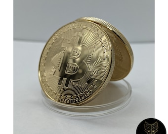 Bitcoin Crypto Coin BTC Crypto Coin Collectible Coin with Display and as a Luxury Gift