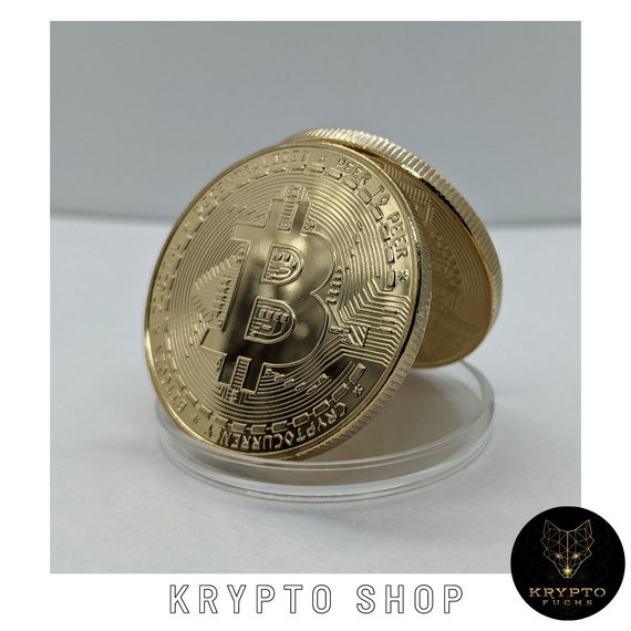 Bitcoin Kryptomünze BTC Krypto Coin Sammelmünze mit Display und als Luxusgeschenk