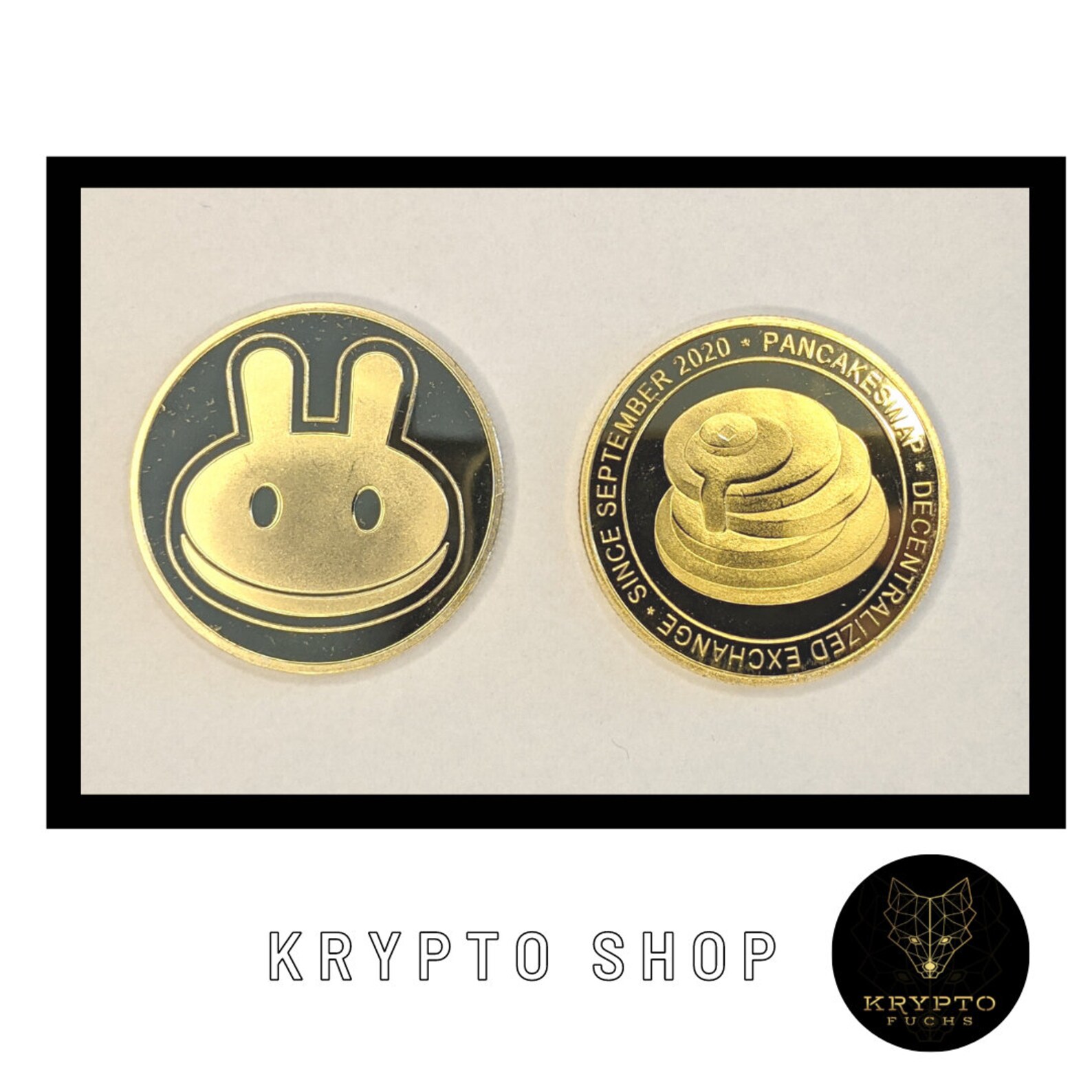 Pancake Crypto Coin Swap Cake Gold Crypto Coin Collection Coin With