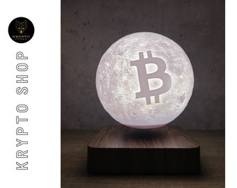 Lámpara de luna flotante con base de madera – Luz nocturna LED | Lámpara decorativa magnética y una idea de regalo