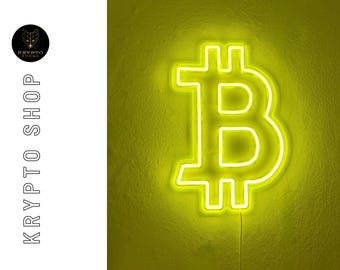 Luz de neón Bitcoin: elegante lámpara de pared LED para fanáticos de las criptomonedas: decoración perfecta para la oficina, la sala de juegos o la sala de estar