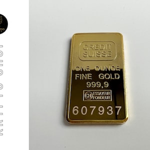 Réplica de Barra de Ouro Credit Suisse – Qualidade Premium