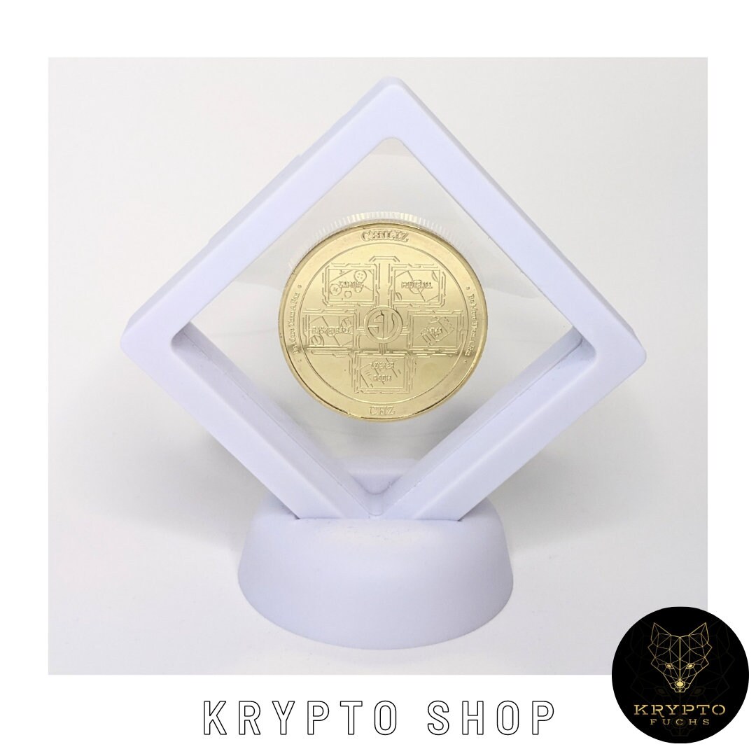 Moneda criptográfica Chiliz CHZ Moneda coleccionable criptográfica de oro  con pantalla y como regalo de lujo - Etsy España