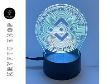 Binance BNB Lámpara 3D LED Crypto 11 colores luz nocturna visual con control remoto