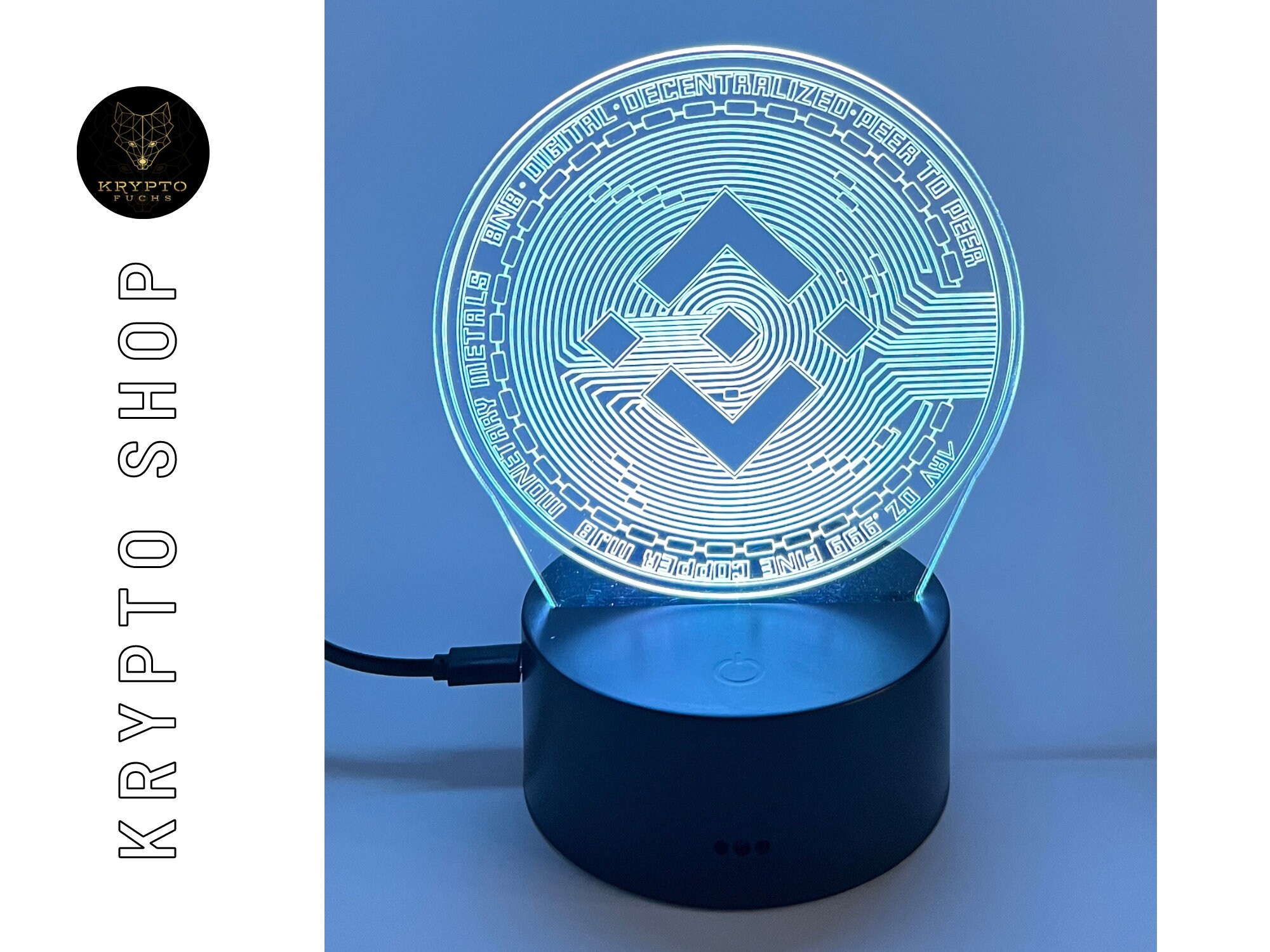 Binance BNB Lamp 3D LED Crypto 11 Colors Visual Night Light With Remote  Control - Etsy