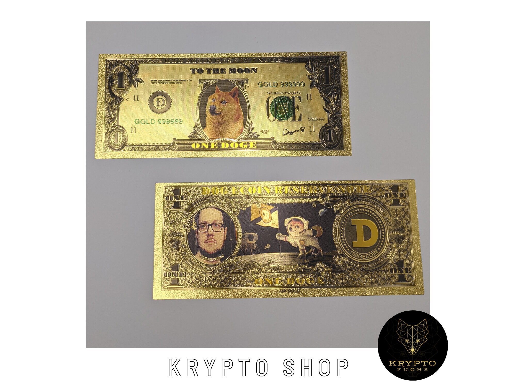 Dogecoin Banknote Doge Meme Gold Crypto Bank Note Incl. Display - Etsy